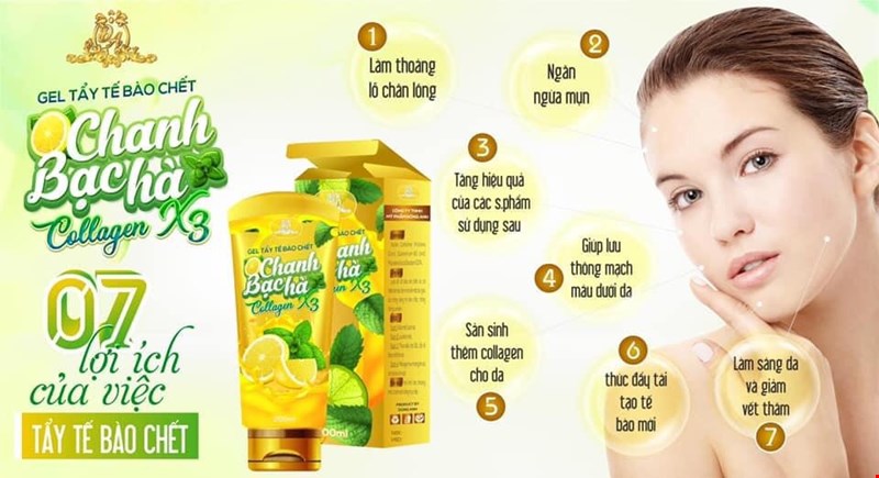 Gel Tẩy Tế Bào Chết Chanh & Bạc Hà Collagen X3