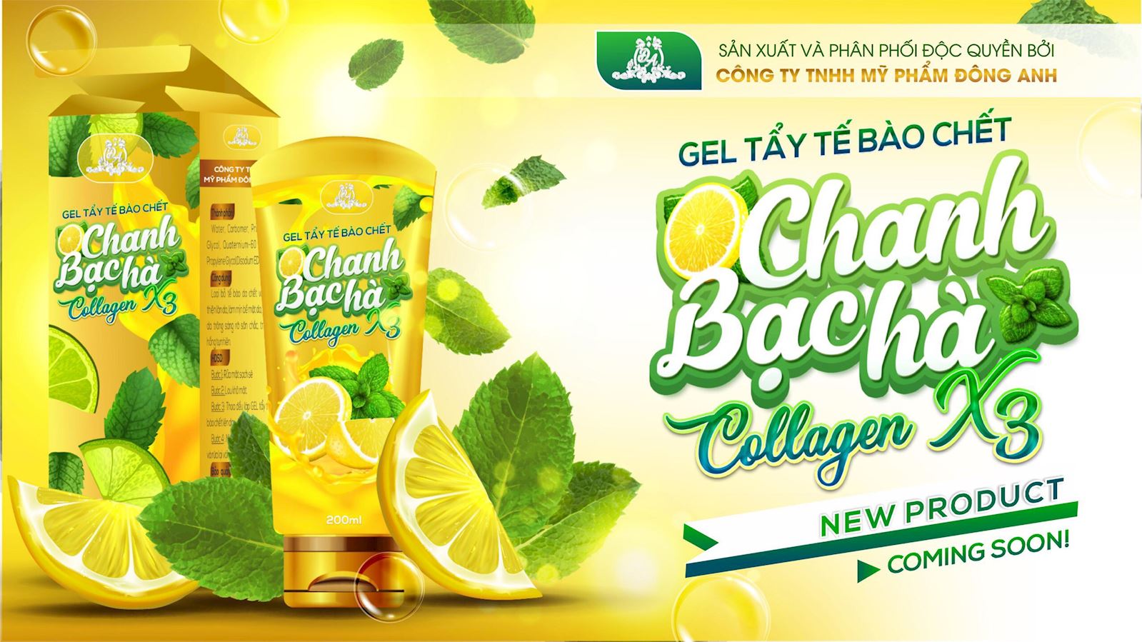 Gel Tẩy Tế Bào Chết Chanh & Bạc Hà Collagen X3