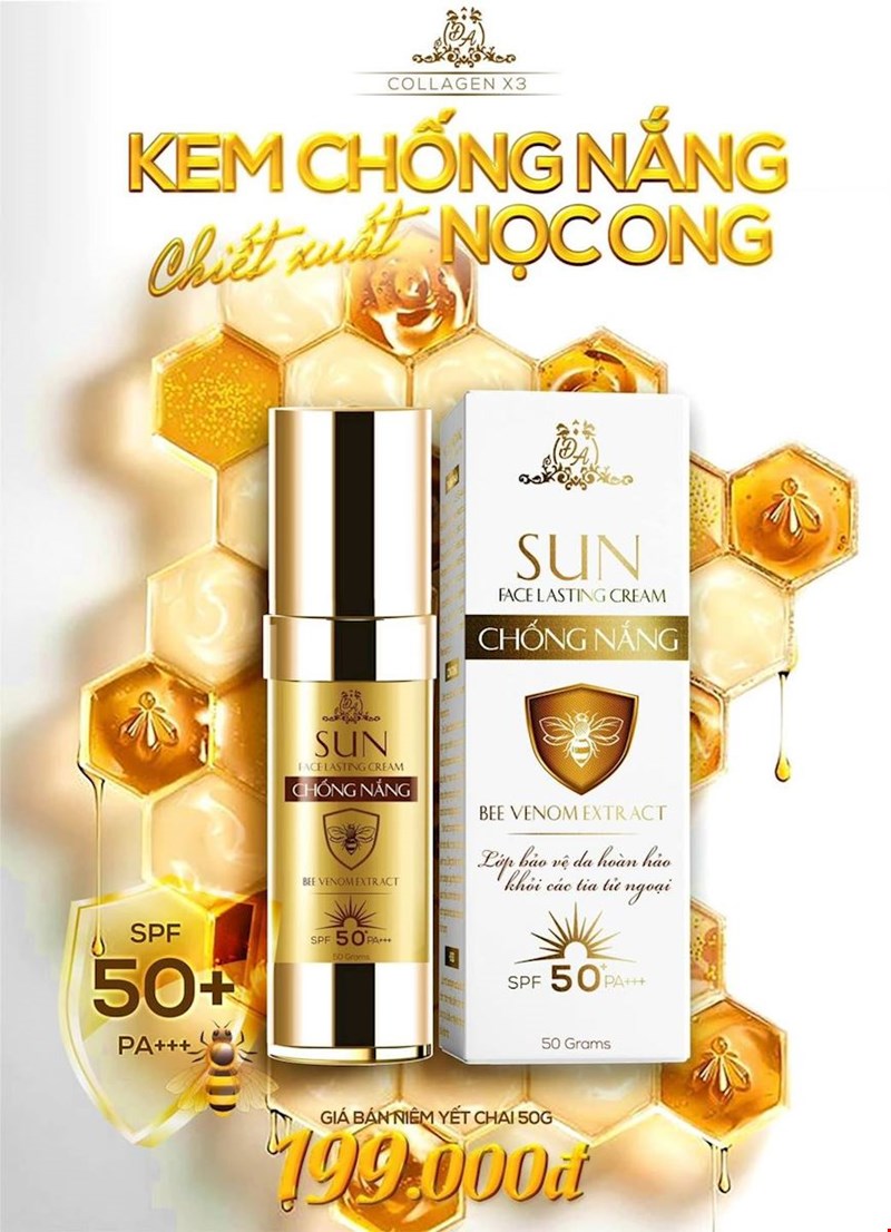 Kem Chống Nắng Nọc Ong Collagen X3