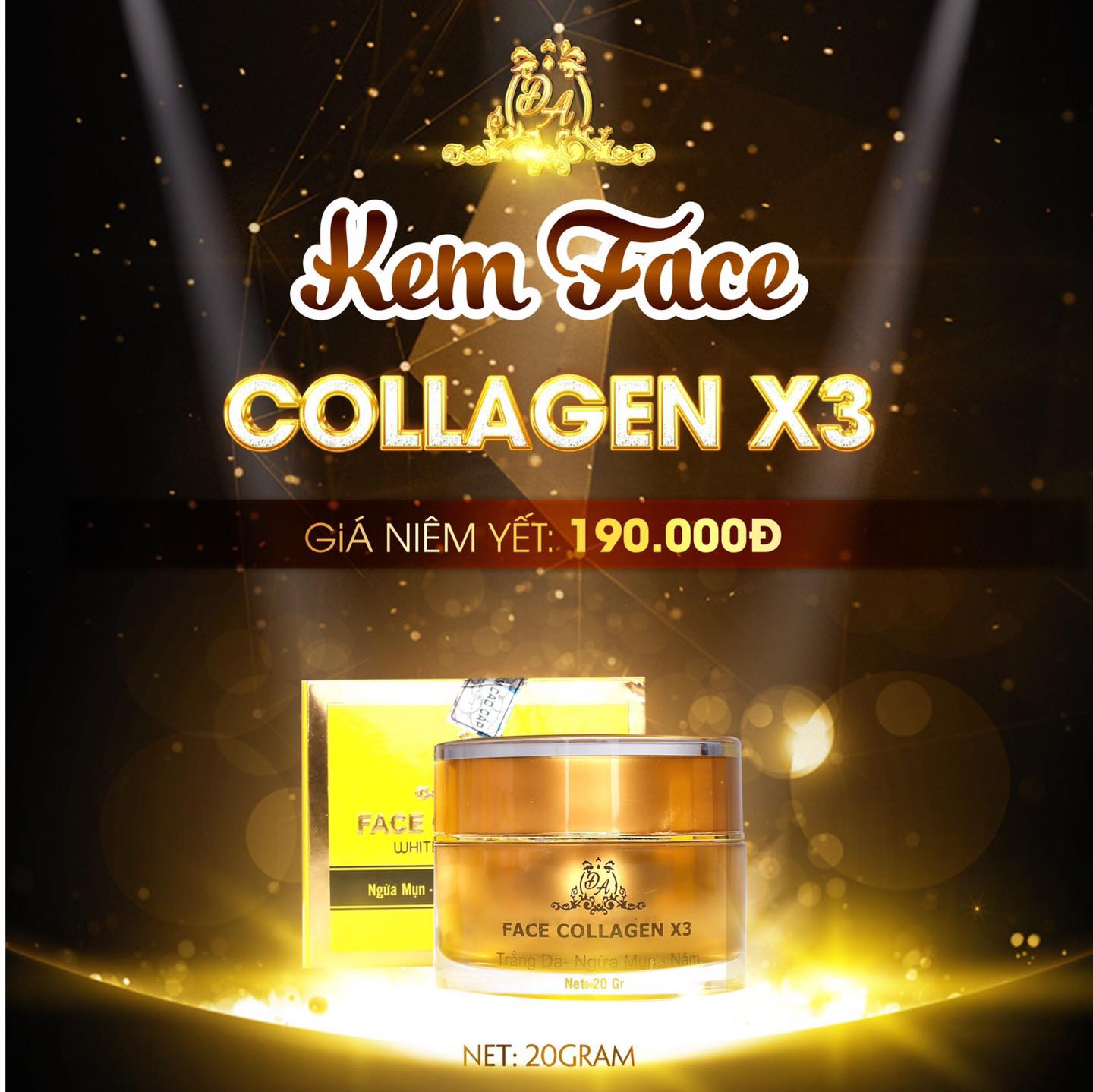 Kem Face Trắng Da Collagen X3