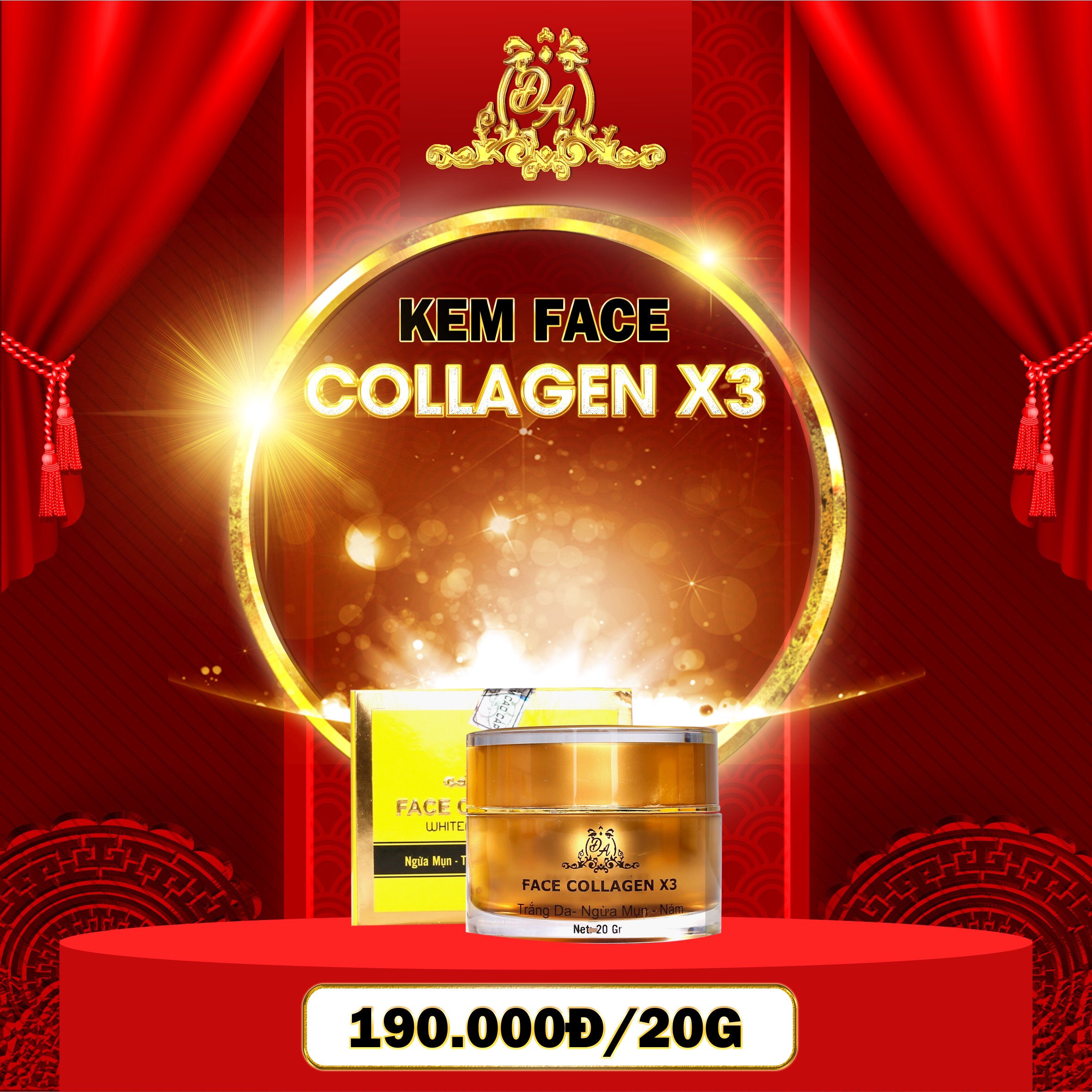 Kem Face Trắng Da Collagen X3