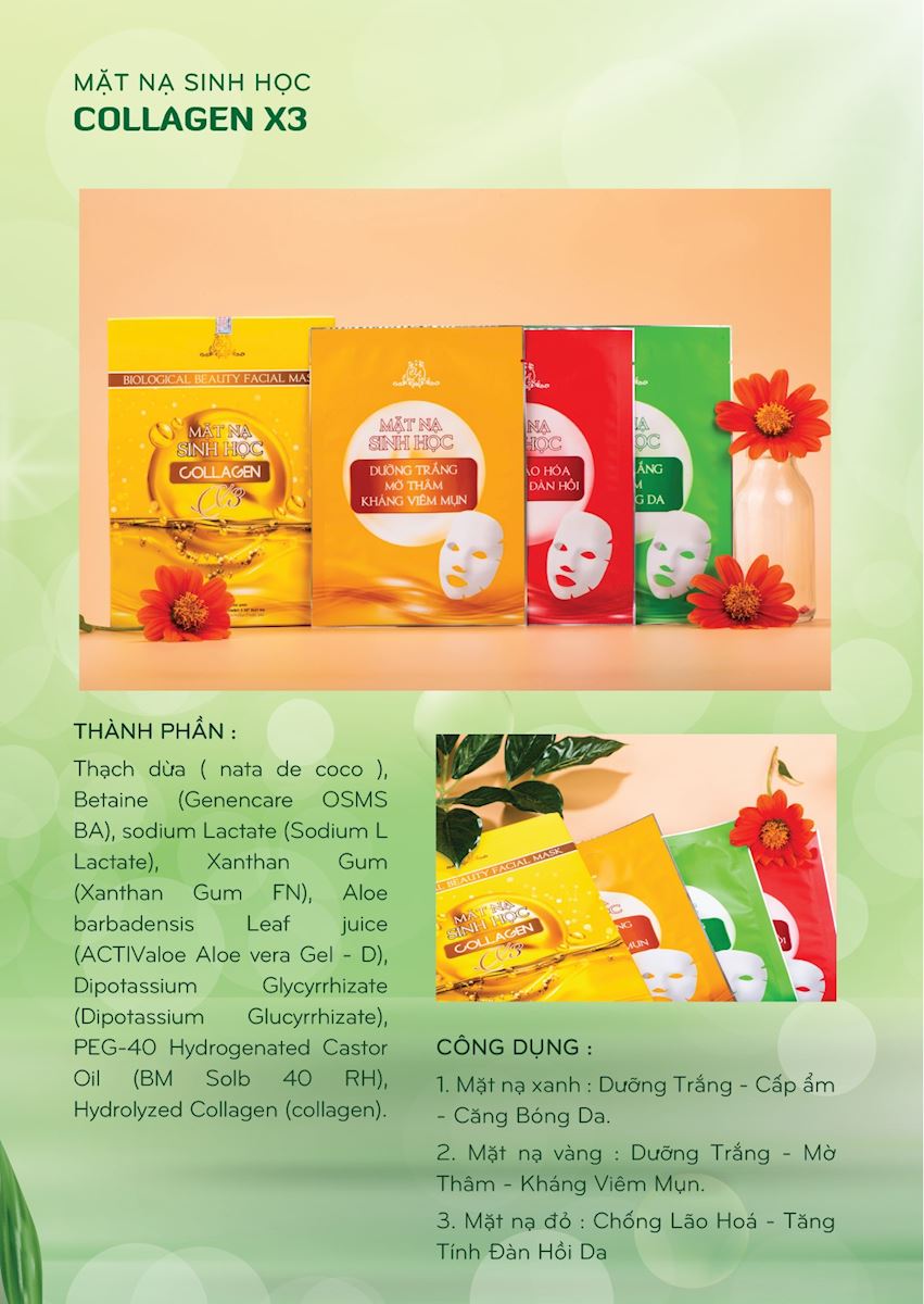 Thành Phần MẶT NẠ SINH HỌC COLLAGEN X3