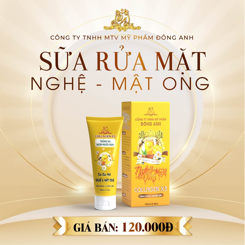 Sữa Rửa Mặt Nghệ Mật Ong Collagen X3
