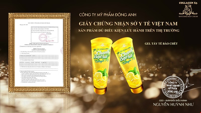 Gel Tẩy Tế Bào Chết Chanh & Bạc Hà Collagen X3