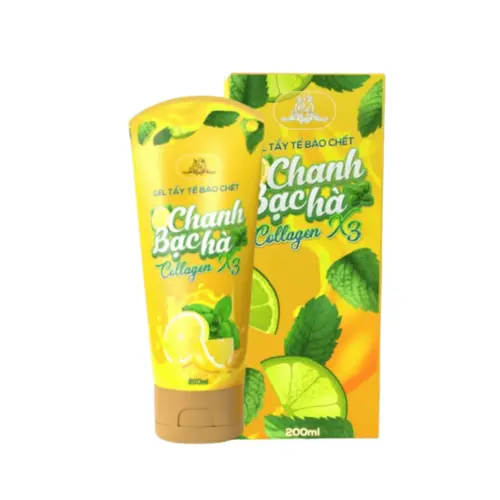 Gel Tẩy Tế Bào Chết Chanh & Bạc Hà Collagen X3