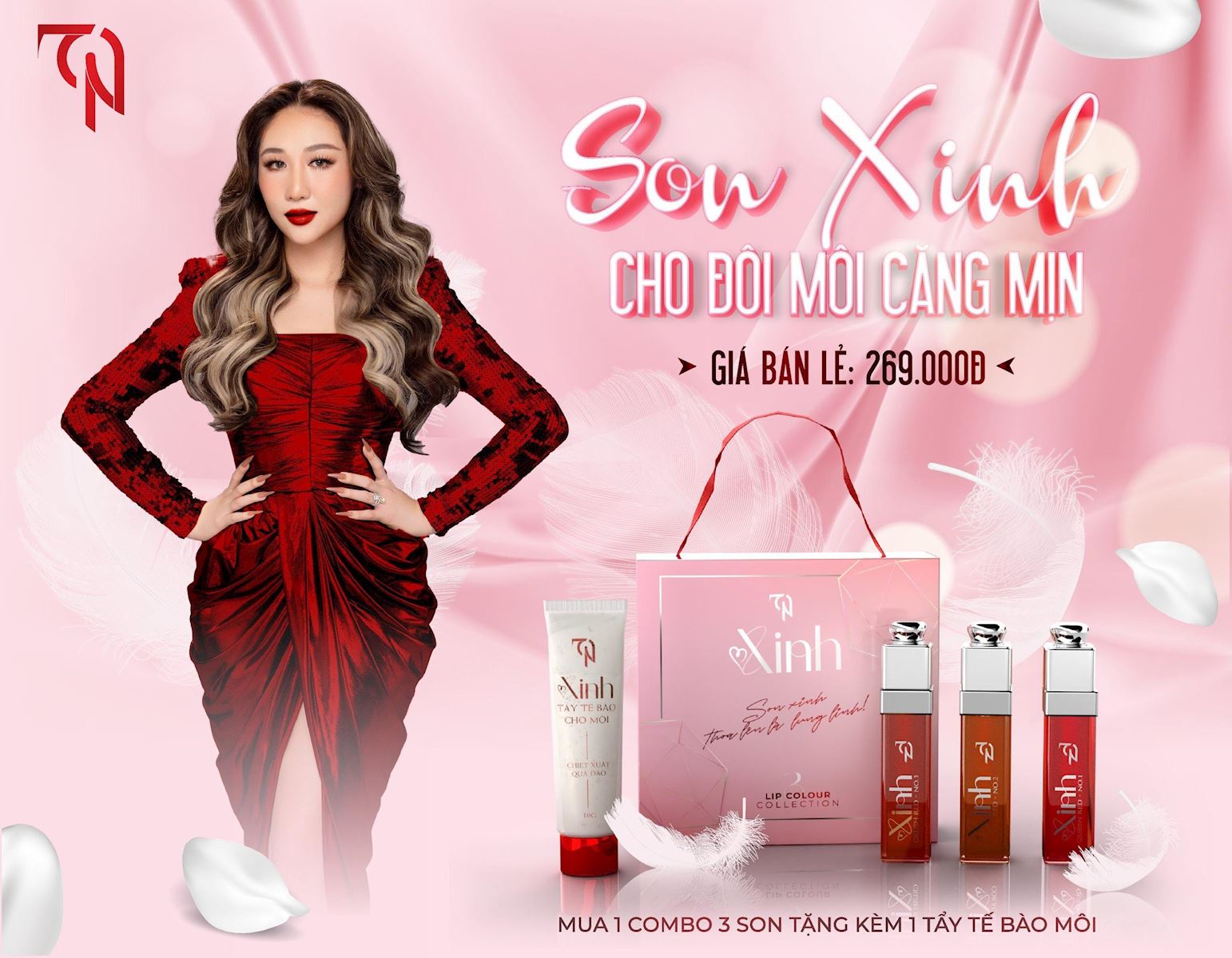 Bộ Set 3 Son Xinh - Tặng Tẩy TBC Môi 