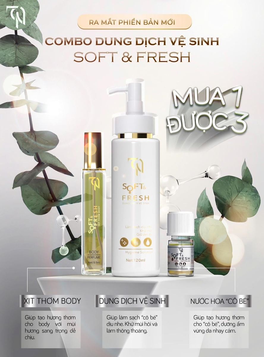 Dung Dịch Vệ Sinh Nữ Soft And Fresh - Bản Mới Nhất - Mua 1 Tặng 2