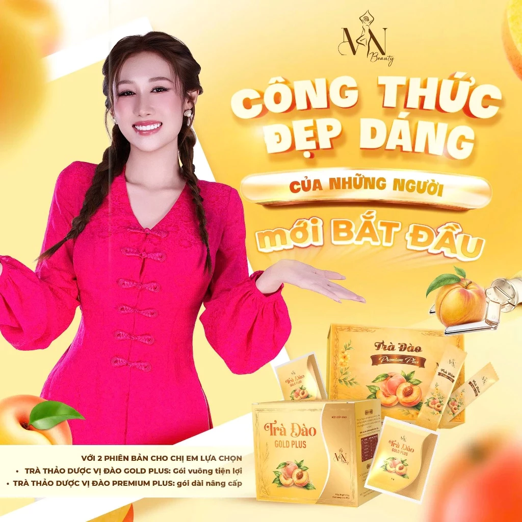 Trà Đào Gold Plus Đông Anh Hỗ Trợ Giảm Cân, Thanh Lọc Cơ Thể Hộp 15 Gó