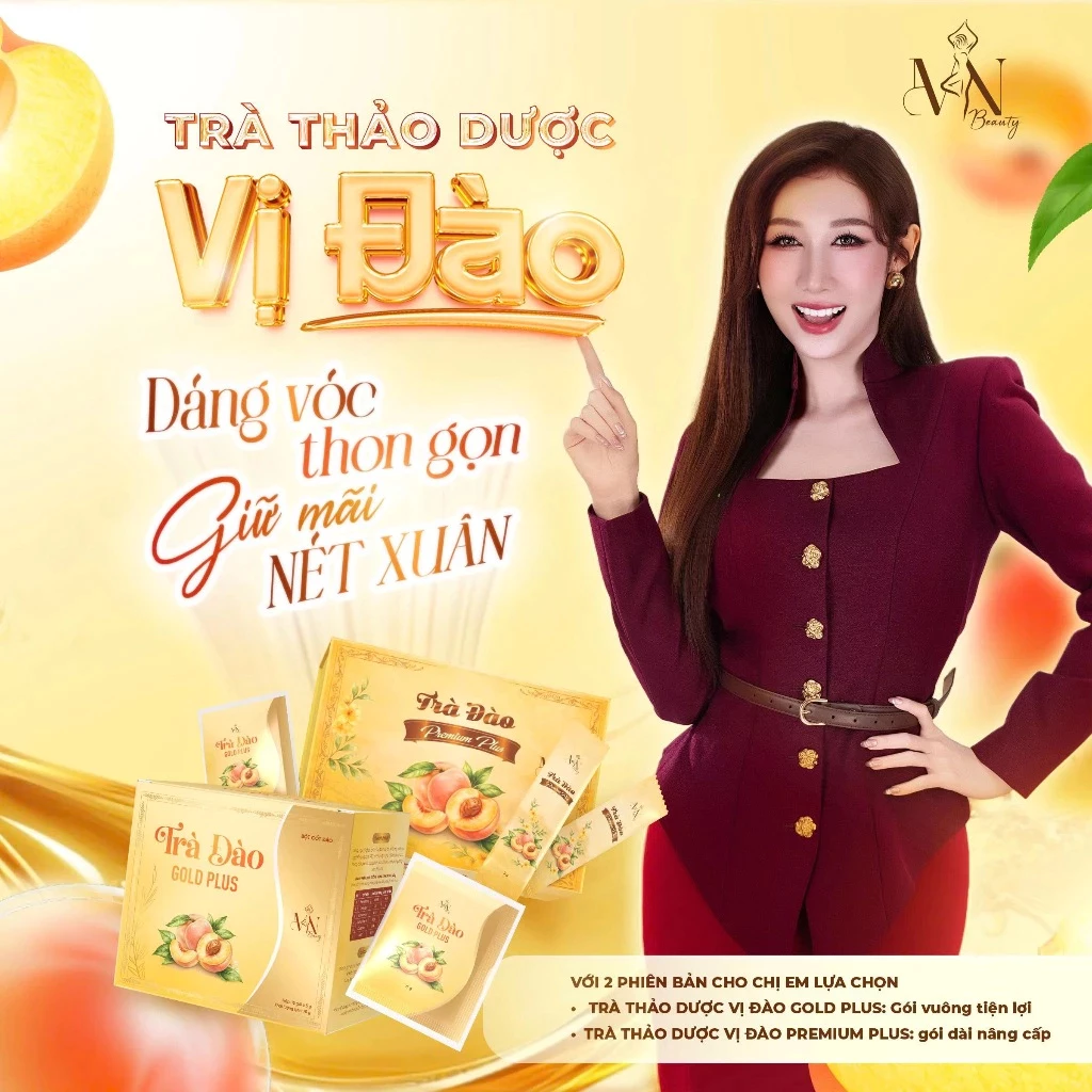 Trà Đào Gold Plus Đông Anh Hỗ Trợ Giảm Cân, Thanh Lọc Cơ Thể Hộp 15 Gó